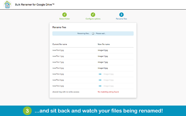 Step 3: ...and sit back and watch your files being renamed